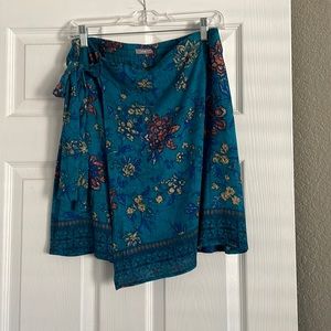 Floral wrap skirt
